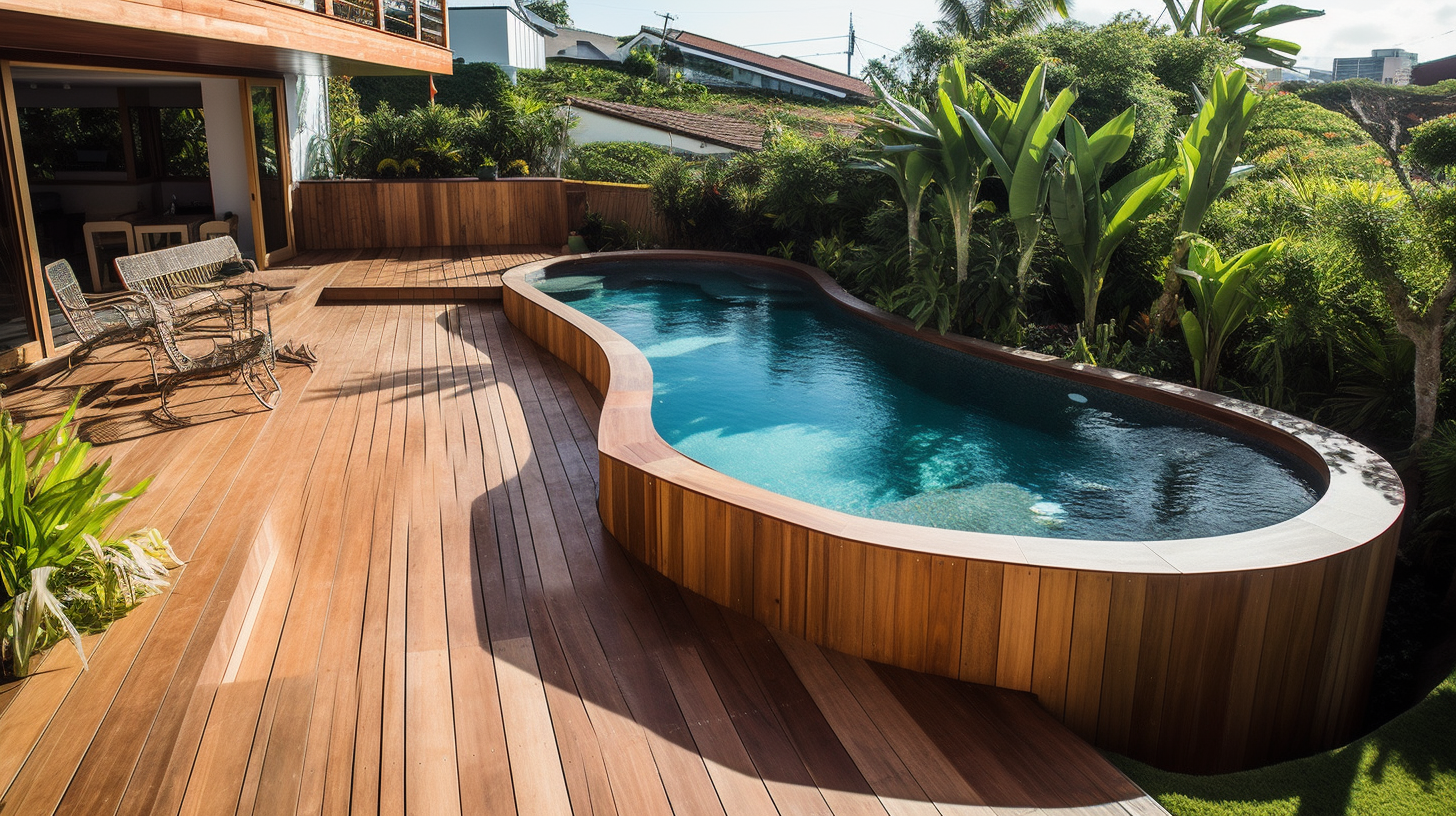 Fachada 12: Casa com piscina em formato orgânico
